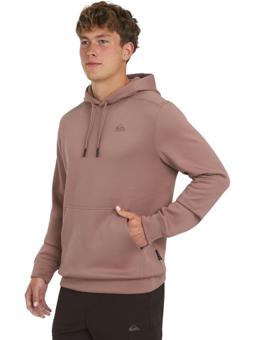 Quiksilver Men's Fawn Rose Regular Fit Jacquard Mesh Fleece Sweatshirt Hoodies